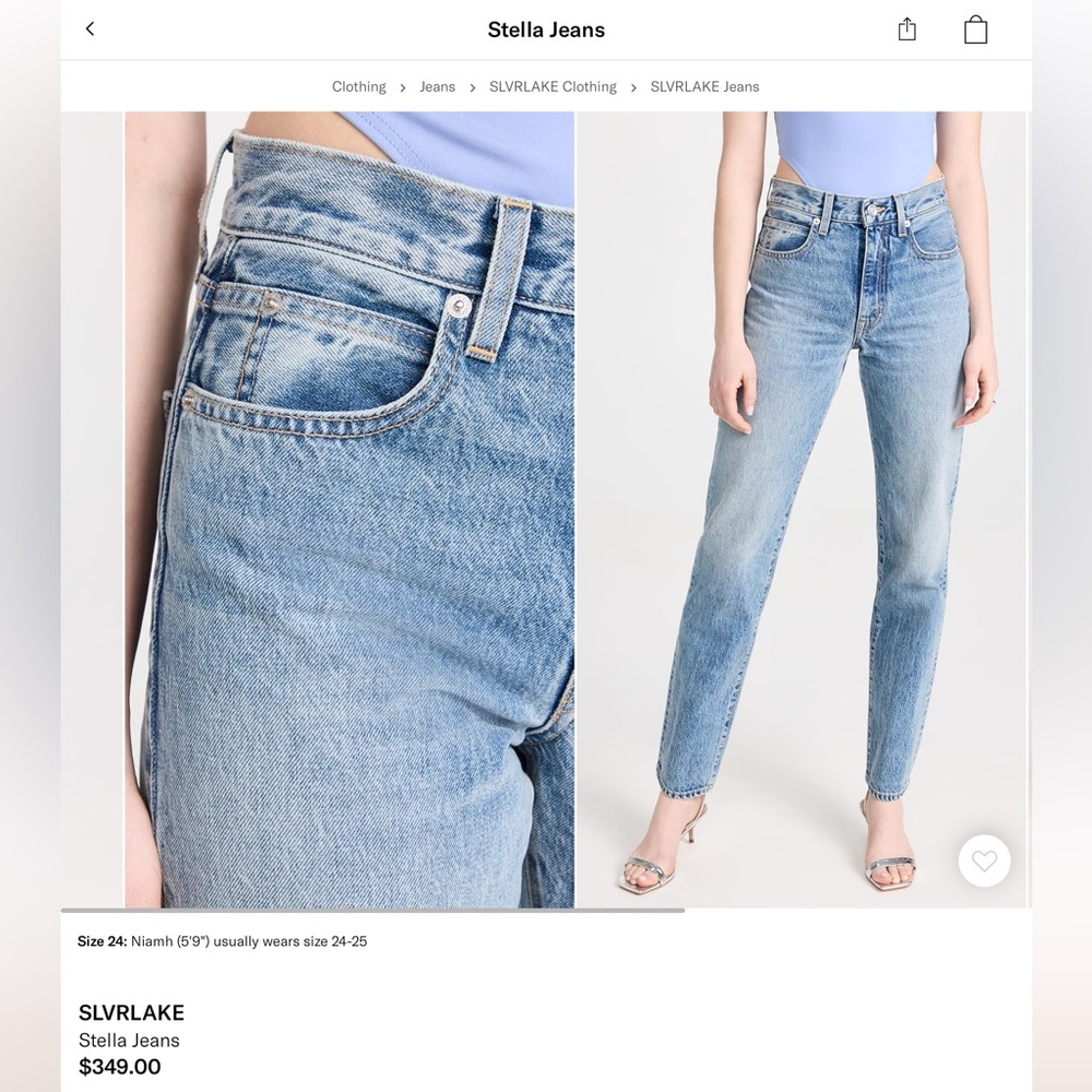 SLVRLAKE Stella Light Blue Straight Leg Jeans EUC with photos of my product